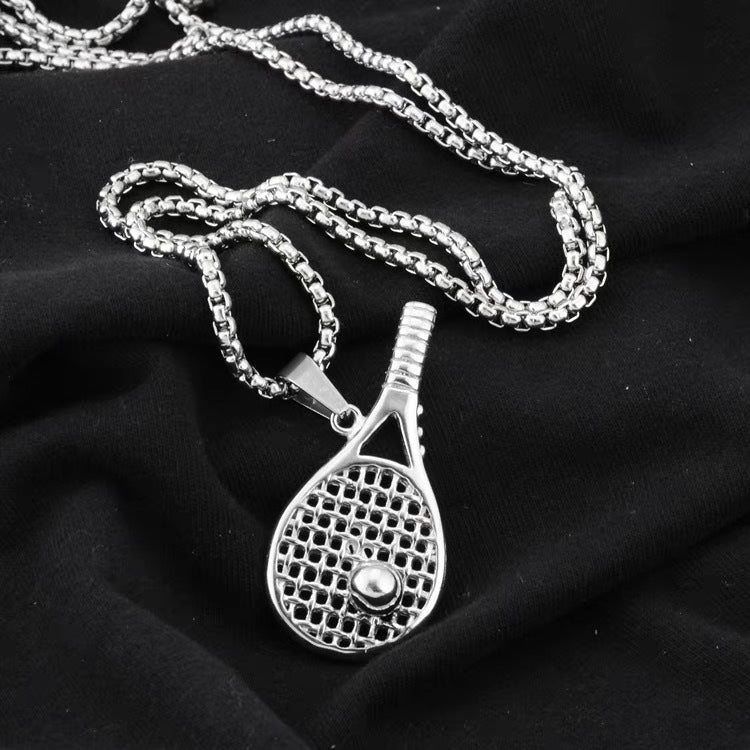 Tennis Racket Pendant Necklace