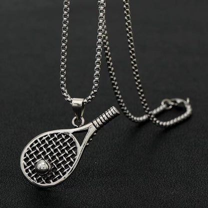 Tennis Racket Pendant Necklace